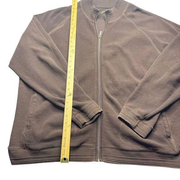 Vintage Tommy Bahama Full Zip Sweater Mens XXL Mock Nexk Brown - Picture 6 of 8
